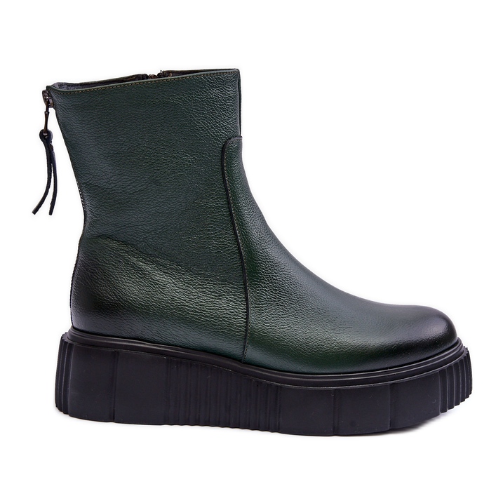 Lemar Stivali in pelle da donna sulla piattaforma Verde Jenefer