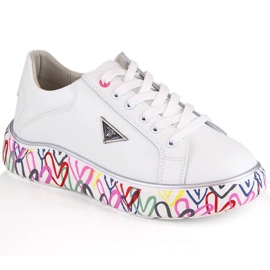 Scarpe da donna in pelle bianca Filippo DP4480 su plateau colorato bianco
