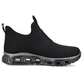 Scarpe slip-on comode da donna alla caviglia, nere Rieker M6053-00 nero