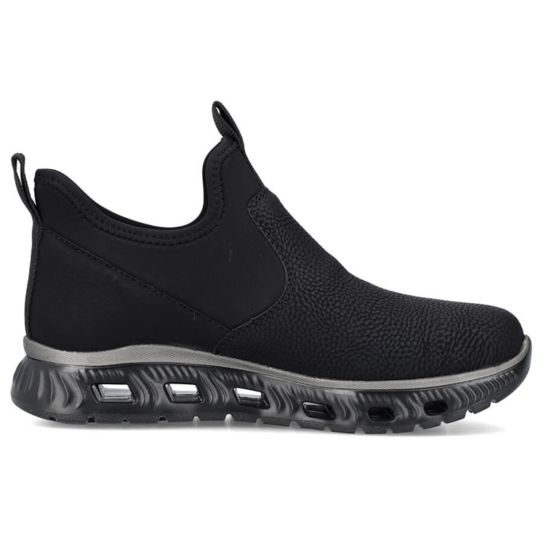 Scarpe slip-on comode da donna alla caviglia, nere Rieker M6053-00 nero