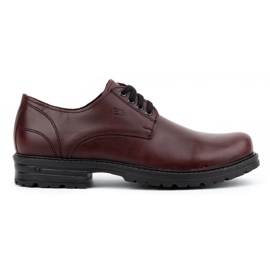 Polbut Scarpe trapper da uomo in pelle 2120 bordeaux rosso