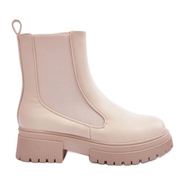 Stivaletti Chelsea classici in pelle Beige Isminna