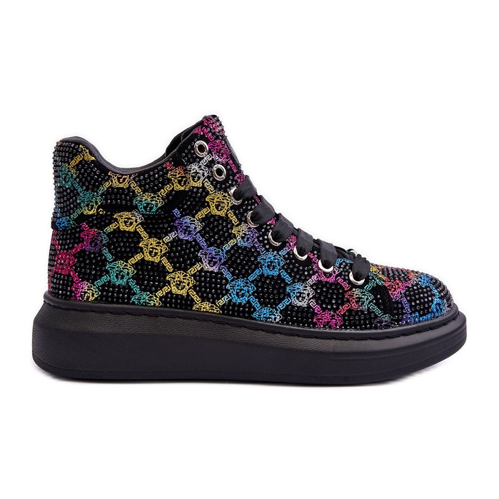 Scarpe Sportive con Plateau Strass GOE MM2N4009 Nere nero
