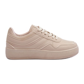 PE1 Scarpe sportive da donna beige sulla piattaforma Pudina