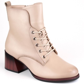Stivali con tacco alto da donna isolanti beige Vinceza 58127