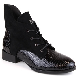 Stivali da donna neri e isolanti con tacco piatto Vinceza 16439 nero