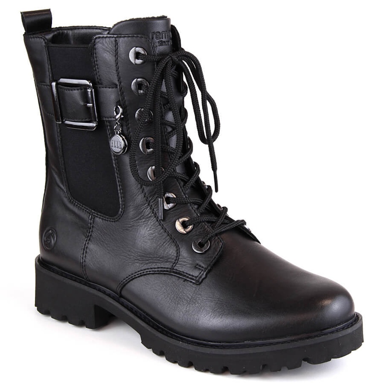 Comodi stivali isolanti da donna in pelle, neri Remonte D8668-00 nero
