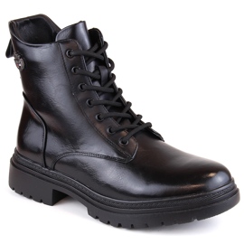 Stivali neri con lacci e cerniera da donna Potocki SZ12203 nero