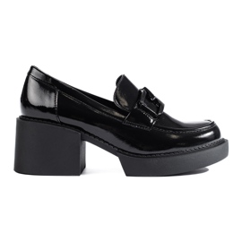 Shelovet scarpe da donna nere con tacco alto nero