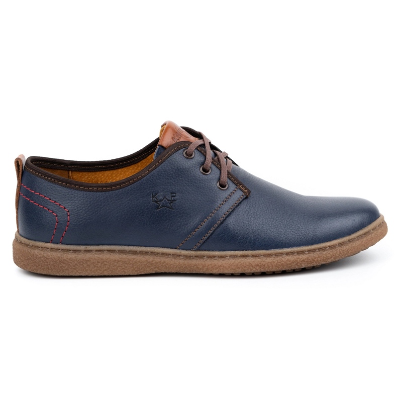 Kampol Scarpe casual in pelle da uomo 22KAM, blu navy