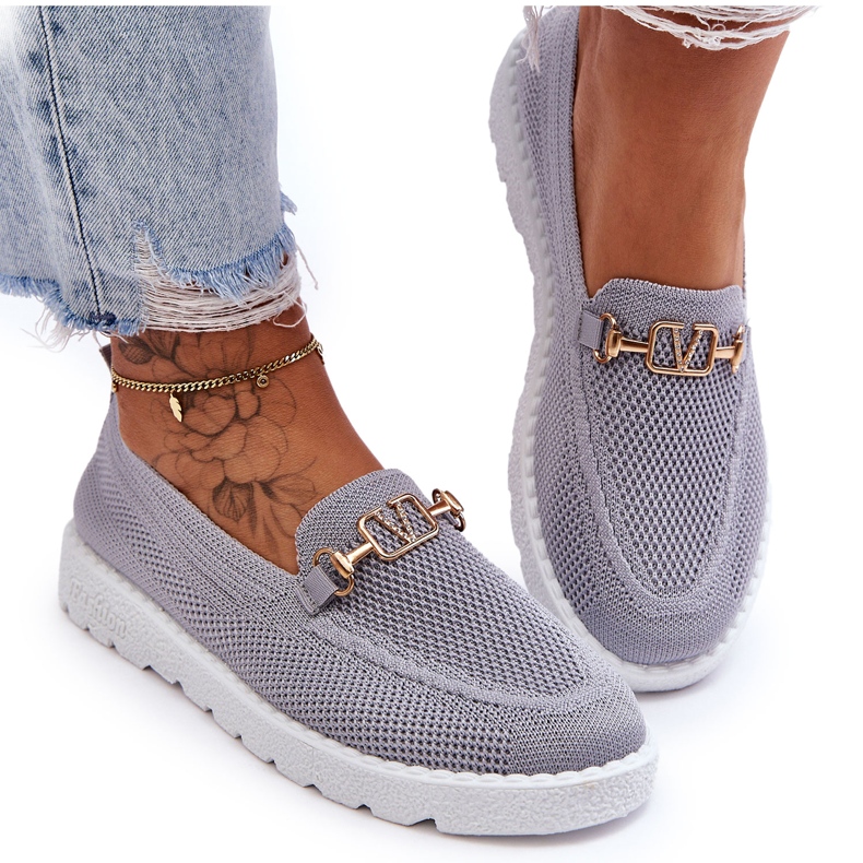 PM1 Sneakers Slip-On Abbellite Da Donna Grigio Alena