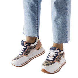 Inna Sneakers con zeppa Rouxi bianche e rosa bianco