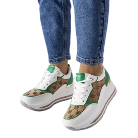 Inna Sneakers con zeppa Rouxi bianche e verdi verde