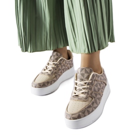 Inna Sneakers beige decorate con il monogramma Sands