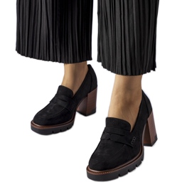 Décolleté nere con inserto in pelle di Vinceza nero