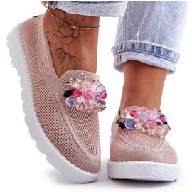 Sneakers Slip-On Da Donna Con Decorazione, Rosa