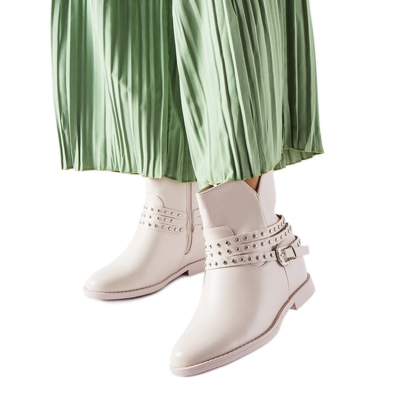 Stivaletti beige con zeppa ricoperta Anchorage
