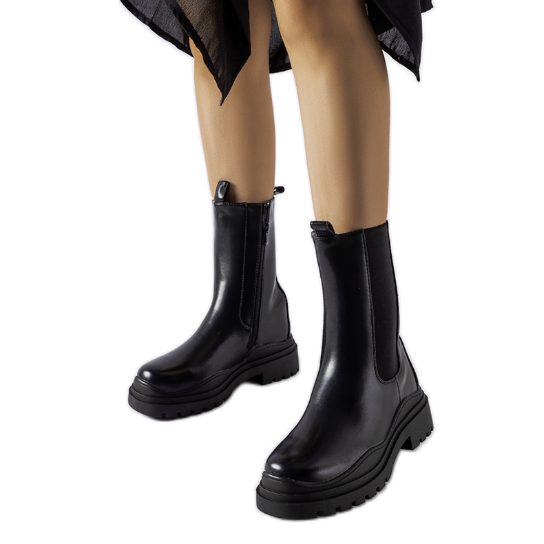 Stivaletti neri massicci Delebio nero