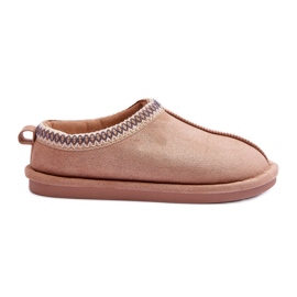 FB3 Pantofole Da Donna In Camoscio Con Pelliccia Beige Polinna