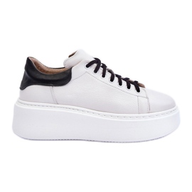 Lemar Scarpe sportive da donna in pelle con plateau bianche Milonia bianco