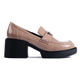 Scarpe Shelovet da donna laccate beige