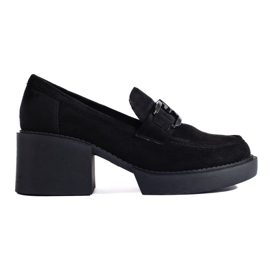 Scarpe con tacco da donna in camoscio nero Shelovet