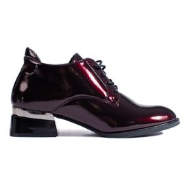 Scarpe in vernice bordeaux da donna di Vinceza rosso