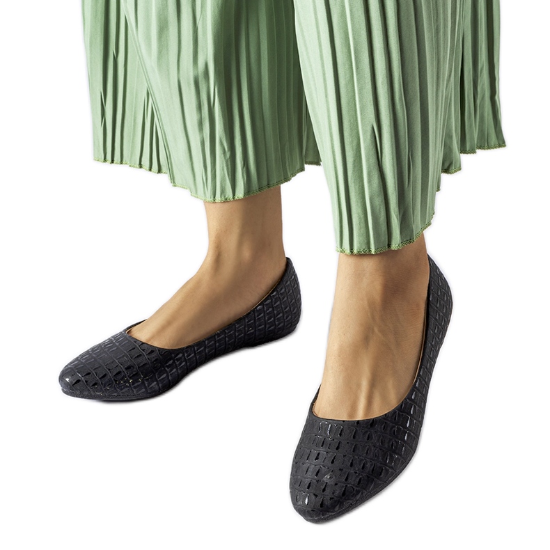 Ballerine nere con goffratura Natalino nero