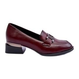 Vinceza Scarpe di pelle, mocassini su tacchi alti, sakina bordeaux rosso