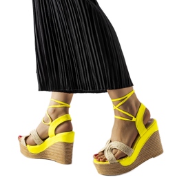 Espadrillas gialle con zeppa Berta beige