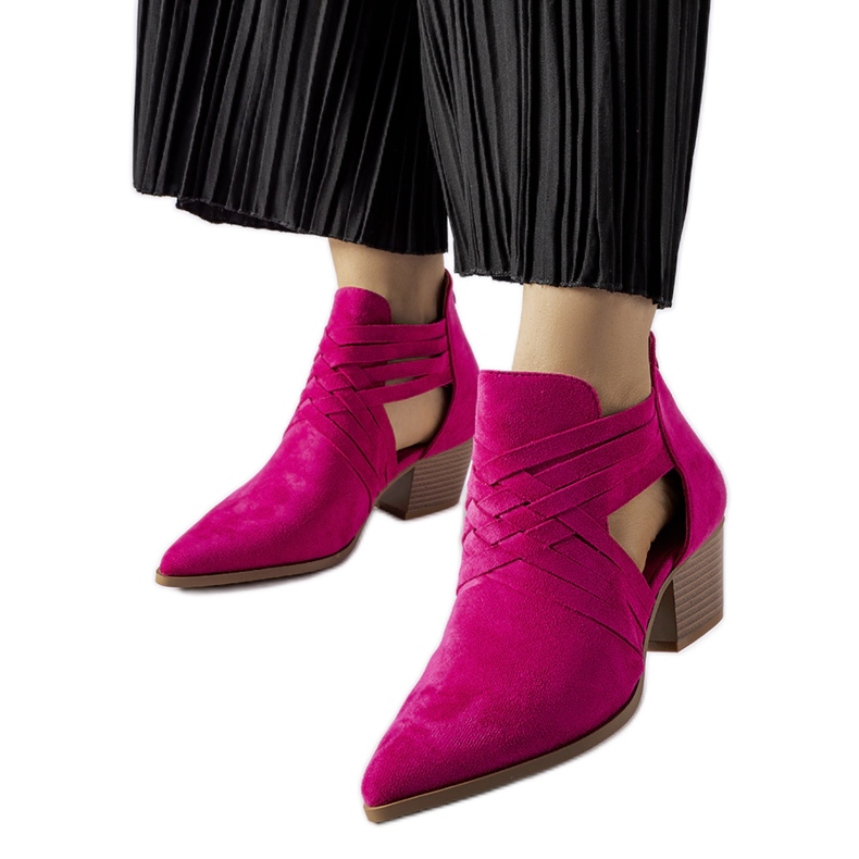 Stivaletti rosa con tacco Quraishi