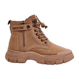 Stivaletti da donna in pelle scamosciata isolanti Beige Jailina