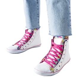 Stivaletti floreali bianchi di Marphisa bianco