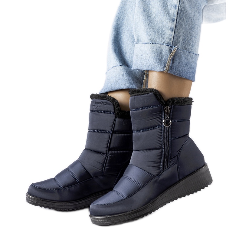 Doposci blu navy con zeppa bassa Mount