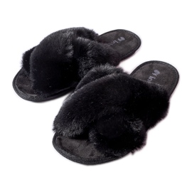 Inblu Pantofole nere con pelliccia Morano nero