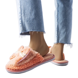 Pantofole arancioni con fiocco arancia