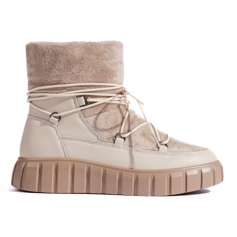 Doposci da donna in pelle beige di Vinceza