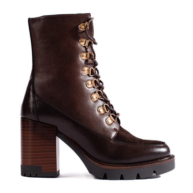 Stivaletti marroni stringati Vinceza marrone