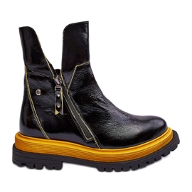 Stivali da donna in pelle verniciata Maciejka 05747-07 Nero