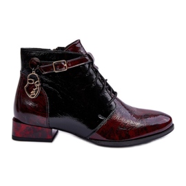 Stivaletti in pelle da donna Maciejka 5743A-23 Bordeaux rosso