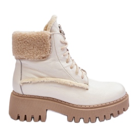 Stivali in pelle da donna Crema Lemar Vergo beige