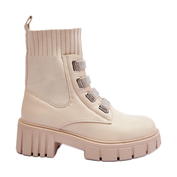 Stivali da lavoro beige con tomaia elastica Kasseis
