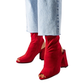 Stivaletti rossi Guernon con tacco alto rosso