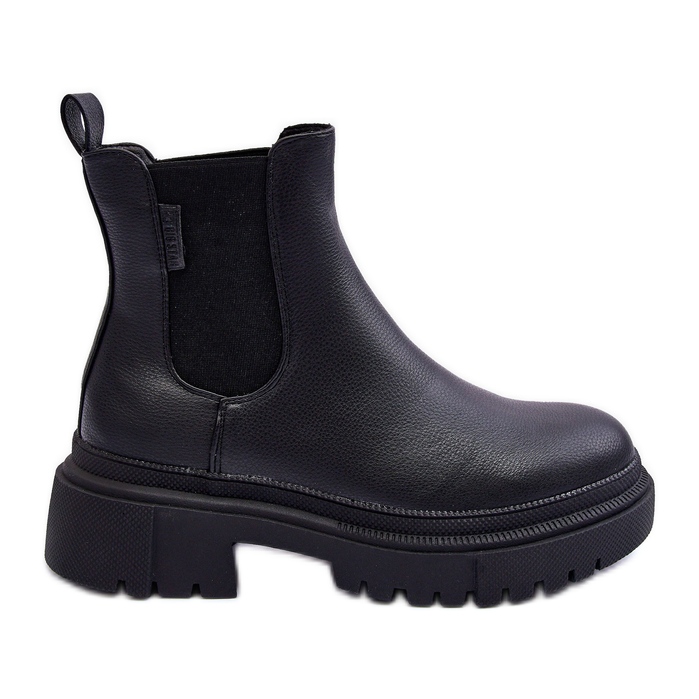 Stivali in pelle Stivali Chelsea isolati Big Star MM274619 Nero