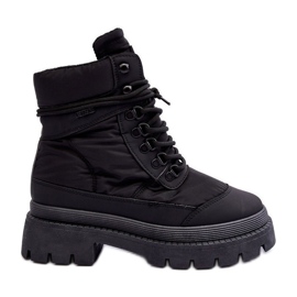 Stivaletti isolati Trappers da donna su piattaforma e tacco piatto Big Star MM274338 Nero