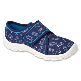 Scarpe da bambino Befado con velcro 974X520 blu navy con applicazioni
