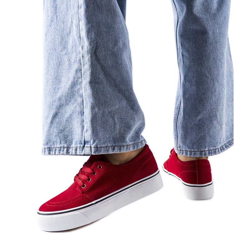 Sneaker Abboud in ecopelle scamosciata rossa rosso