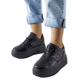 Scarpe da ginnastica nere sulla piattaforma Kassab nero