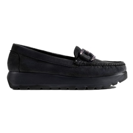 Mocassini da donna in camoscio nero di Shelovet