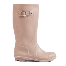 Stivali Wellington beige da donna con fibbia Shelovet
